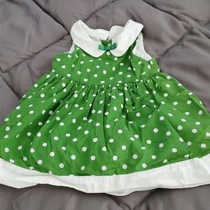 Janie and Jack Green polka-dot dress